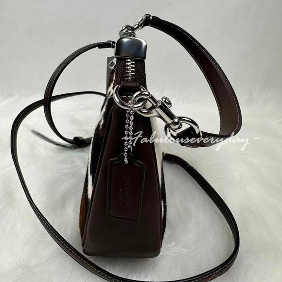 Coach Teri Shoulder Bag With Cow Print CCC86 Cow printed haircalf/Sv/Cow Multi - Picture 3 of 11